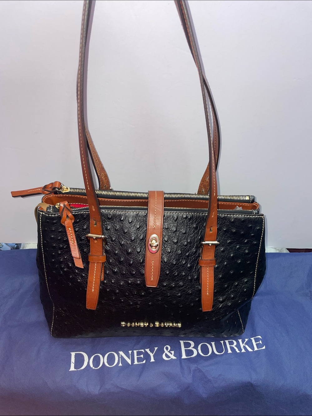 Dooney & Bourke Ostrich Embossed Shoulder Bag